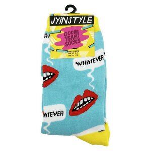 Oooh Yeah Blue Mouth Whatever Womens Crew Socks OSFM Size 9-11 Gift Her